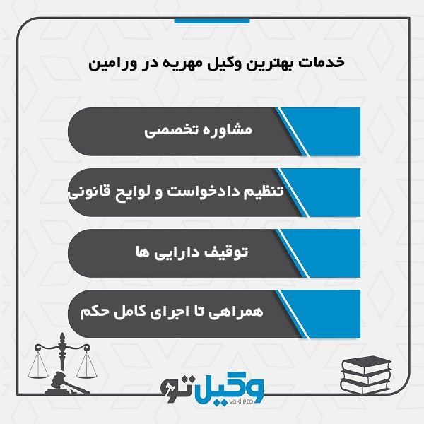 خدمات بهترین وکیل مهریه در ورامین