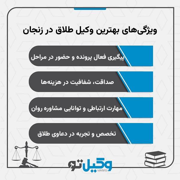ویژگیهای بهترین وکیل طلاق در زنجان
