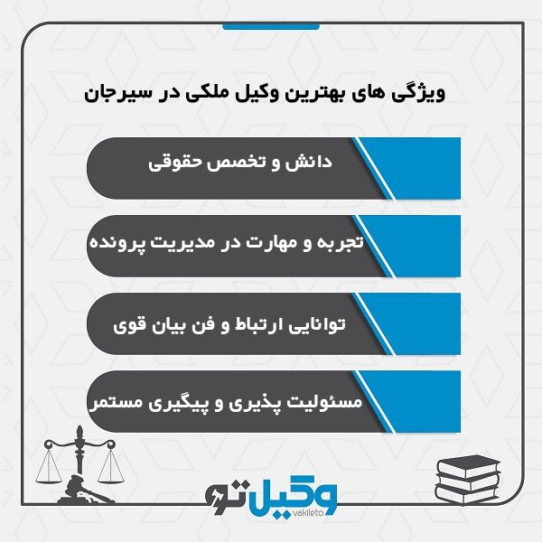 ویژگی های بهترین وکیل ملکی در سیرجان