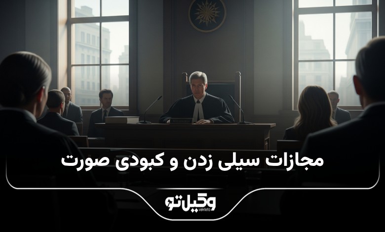 مجازات سیلی زدن و کبودی صورت