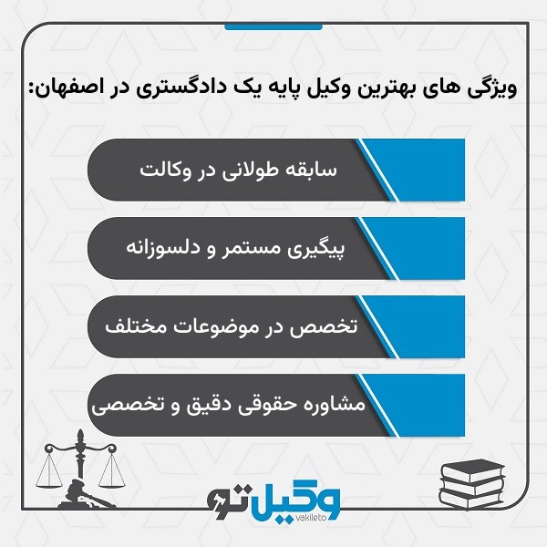 مزایا کمک گرفتن از بهترین وکیل پایه یک دادگستری در اصفهان