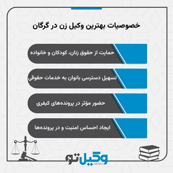 بهترین وکیل زن در گرگان کیست؟