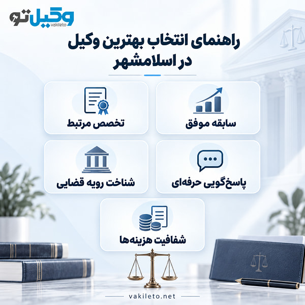 مهم ترین نکات انتخاب بهترین وکیل اسلامشهر
