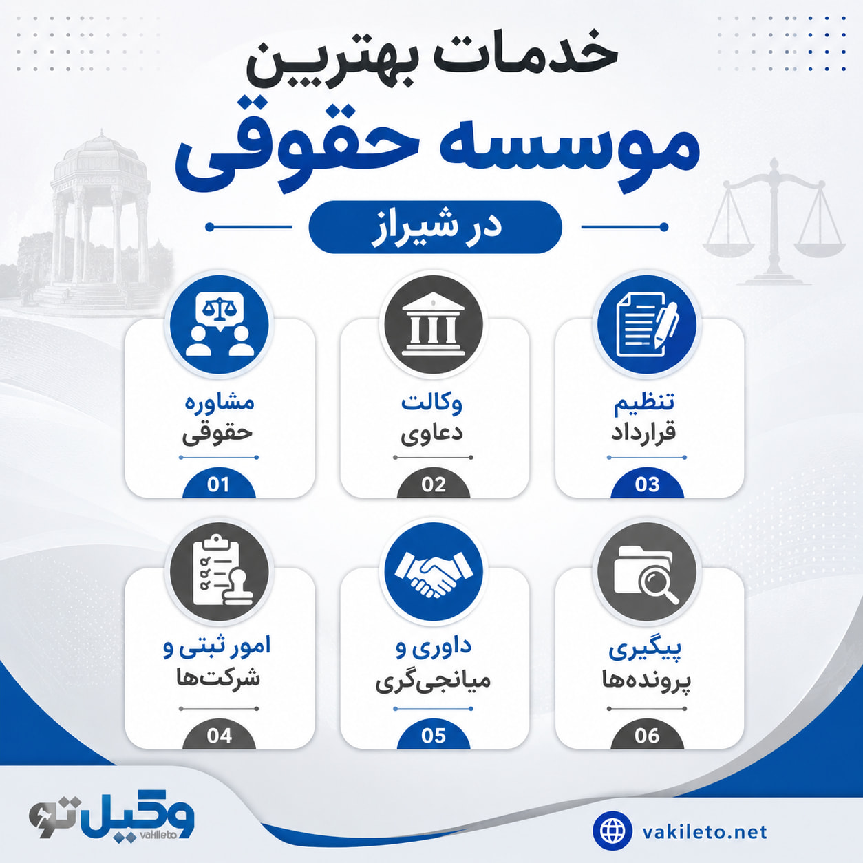 وظایف موسسه حقوقی معتبر در شیراز