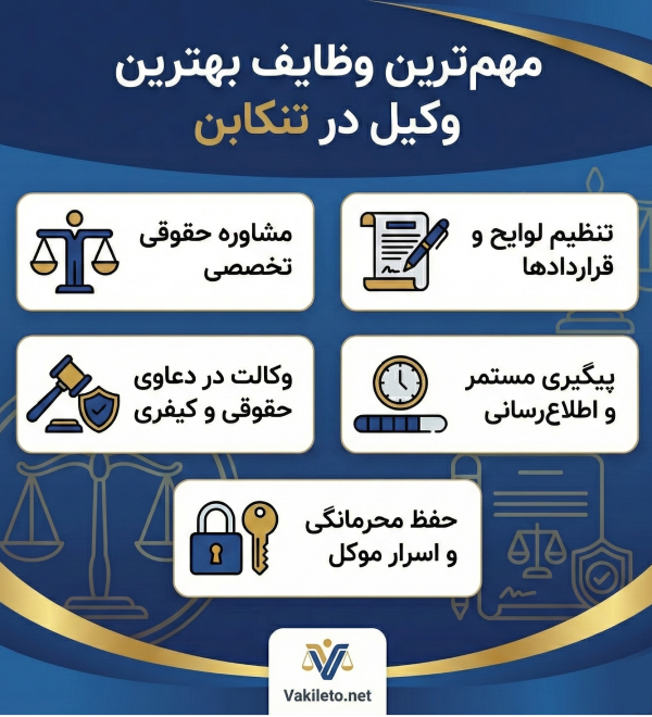 ویژگی های بهترین وکیل در تنکابن
