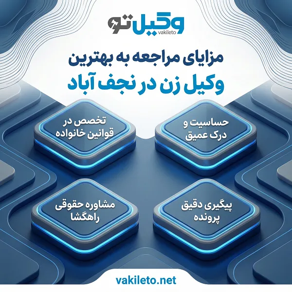 بهترین وکیل زن در نجف آباد چه خدماتی ارائه میدهد؟