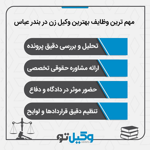 نکات قابل توجه در زمان انتخاب بهترین وکیل زن در بندر عباس