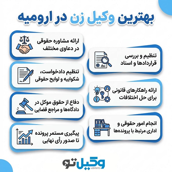مزایای انتخاب بهترین وکیل زن در ارومیه