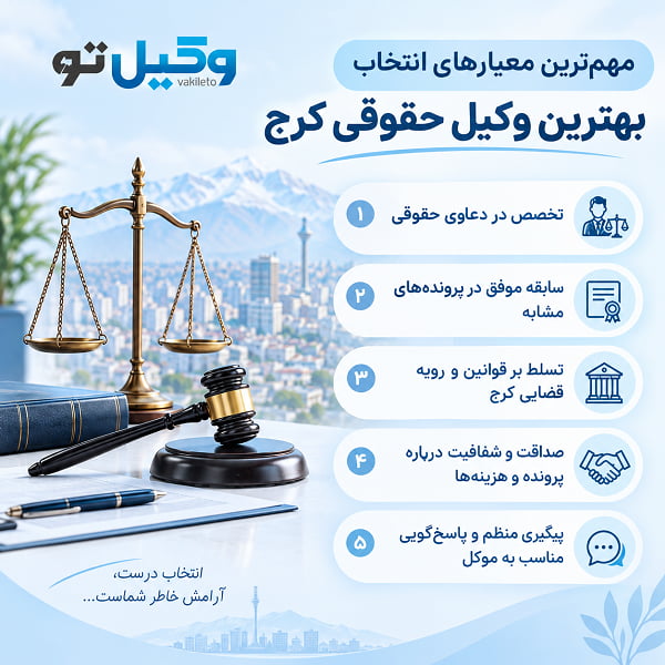 بهترین وکیل حقوقی در کرج چه پروندههایی را میپذیرد؟